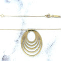 14K Yellow Gold Delicate Chain With Multi Oval Pendant Necklace 18