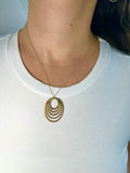 14K Yellow Gold Delicate Chain With Multi Oval Pendant Necklace 18