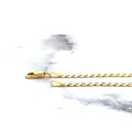 Solid 14K Two Tone Gold 3.6mm Pave Curb Chain Bracelet, 7