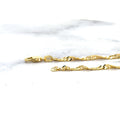 Solid 14K Yellow Gold 2.1mm Singapore Chain Anklet, 7