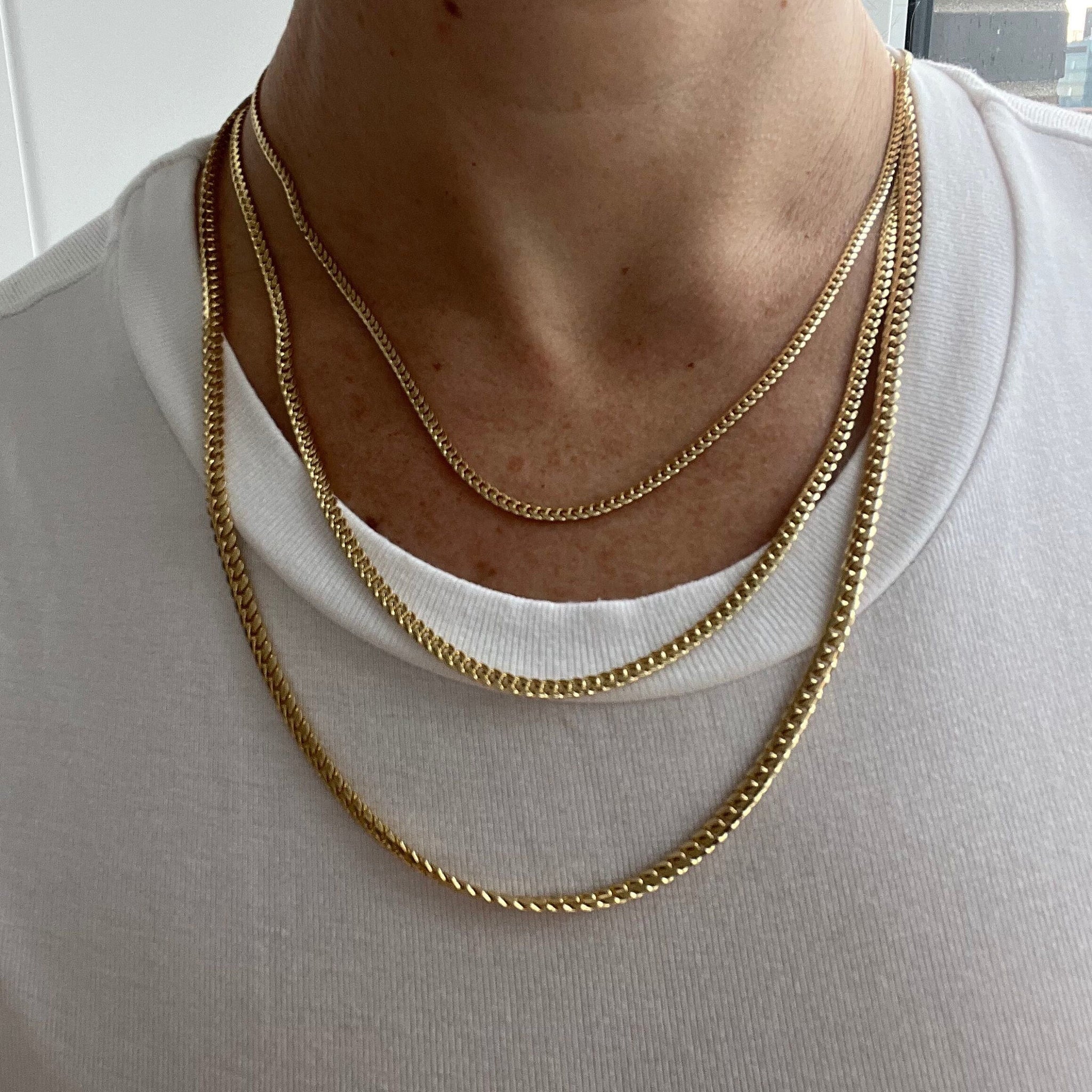 Solid 14K Yellow Gold 2.6mm 3.2mm 3.9mm Miami Cuban Link Chain, 18" 20" 22" 24" 26", Curb Chain, Real Gold Necklace, Unisex, Women