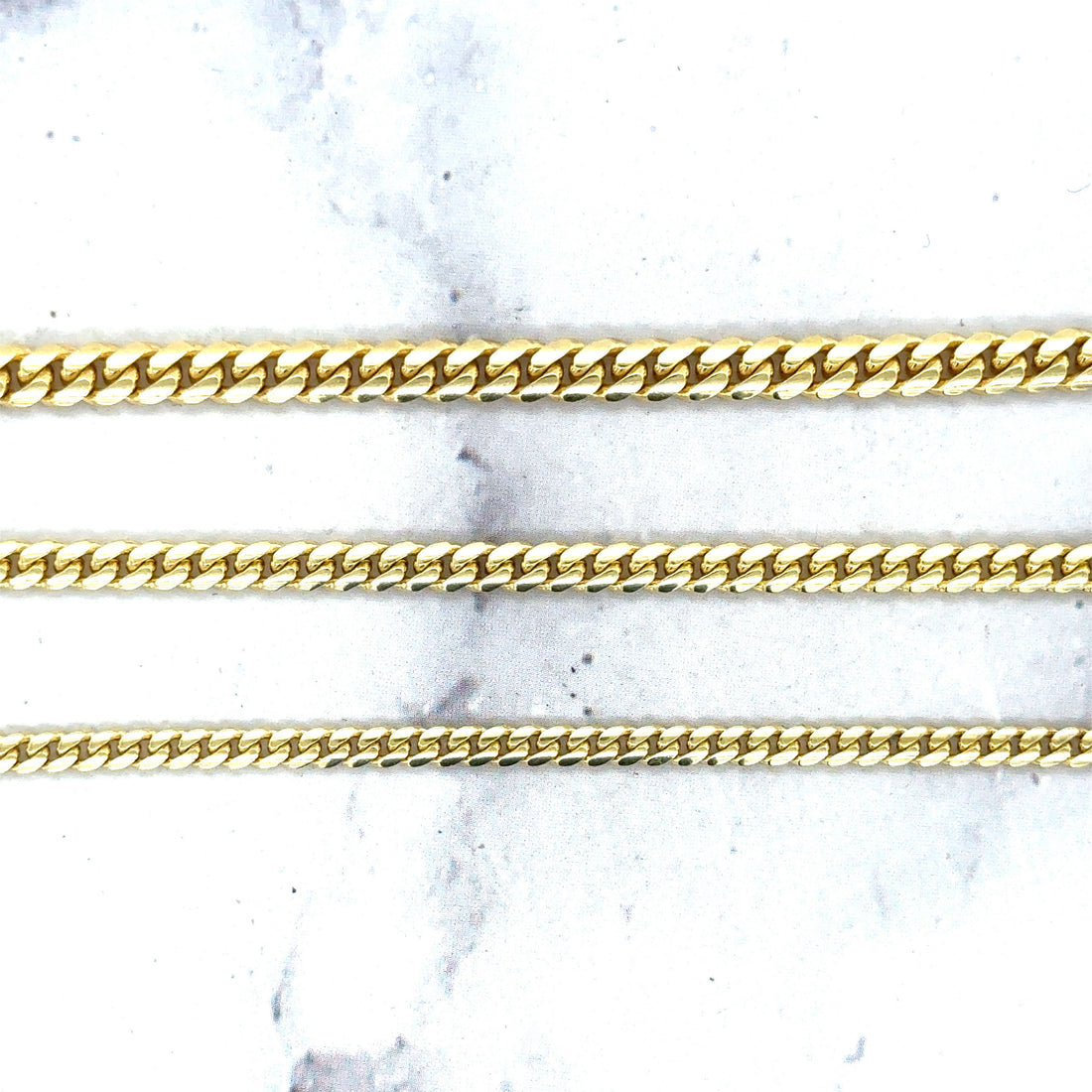 Solid 14K Yellow Gold 2.6mm 3.2mm 3.9mm Miami Cuban Link Chain, 18" 20" 22" 24" 26", Curb Chain, Real Gold Necklace, Unisex, Women