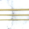 Solid 14K Yellow Gold 2.6mm 3.2mm 3.9mm Miami Cuban Link Chain, 18