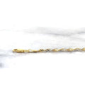 Solid 14K Two Tone Gold 2.5mm Singapore Necklace, Twisted Rope Chain, Yellow White Gold, Real Gold Necklace, Women