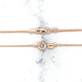 Solid 14K Rose Gold 0.6mm 1.2mm Diamond Cut Round Wheat Chain, 16