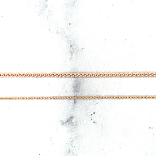 Solid 14K Rose Gold 0.6mm 1.2mm Diamond Cut Round Wheat Chain, 16" 18" 20", Spiga Chain, Real Gold Necklace, Women