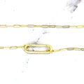 14K Yellow Push-lock Paperclip Necklace, 18