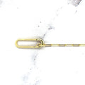 14K Yellow Push-lock Paperclip Necklace, 18