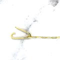 14K Yellow Push-lock Paperclip Necklace, 18