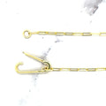 14K Yellow Push-lock Paperclip Necklace, 18