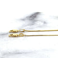 Solid 14K Yellow Gold 0.7mm 0.9mm Round Snake Chain, 16