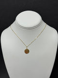 14K Yellow Gold Paperclip Chain With Engravable Round Tag, 18