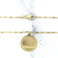 14K Yellow Gold Paperclip Chain With Engravable Round Tag, 18