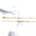 14K Yellow Gold Paperclip Chain With Engravable Round Tag, 18