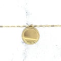 14K Yellow Gold Paperclip Chain With Engravable Round Tag, 18