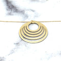 14K Yellow Gold Delicate Chain With Multi Oval Pendant Necklace 18