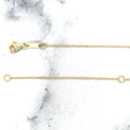 14K Yellow Gold Delicate Chain With Multi Oval Pendant Necklace 18