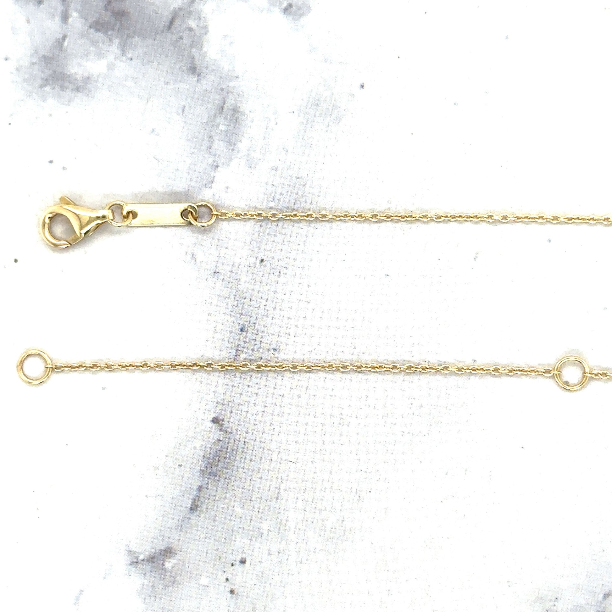 14K Yellow Gold Delicate Chain With Multi Oval Pendant Necklace 18", Adjustable Jump Ring At 16", Real Gold Chain, Women