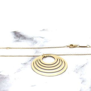 14K Yellow Gold Delicate Chain With Multi Oval Pendant Necklace 18", Adjustable Jump Ring At 16", Real Gold Chain, Women