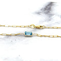 14K Yellow Gold Paperclip Gemstone Necklace, 17