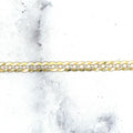 Solid 14K Two Tone Gold 3.6mm Pave Curb Chain Bracelet, 7