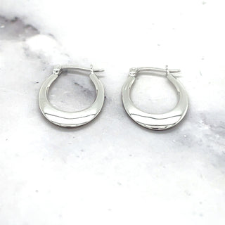 14K White Gold Graduated Oval Hoop Earrings, 1.6mm Thick, Oval Earrings, Real Gold Hoops, Yellow Gold, Women Gold Earrings