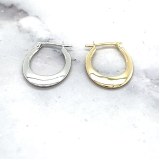 14K White Gold Graduated Oval Hoop Earrings, 1.6mm Thick, Oval Earrings, Real Gold Hoops, Yellow Gold, Women Gold Earrings