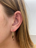 14K White Gold Graduated Oval Hoop Earrings, 1.6mm Thick, Oval Earrings, Real Gold Hoops, Yellow Gold, Women Gold Earrings