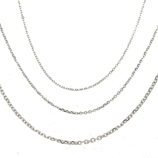 Solid 14K White Gold 18" 20" Extendable Cable Chain, 0.8mm 1.1mm 1.6mm Wide, Extra Jump Ring, Extendable Box Chain, Real Gold Chain, Women