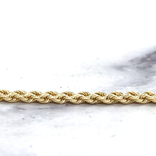 Solid 14K Yellow Gold 6.2mm Double Row Rope Chain Bracelet with Box Lock, 7" 8" Real Gold Bracelet, Weaved Rope Bracelet, Women, Unisex