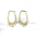 14K White Gold Graduated Oval Hoop Earrings, 1.6mm Thick, Oval Earrings, Real Gold Hoops, Yellow Gold, Women Gold Earrings