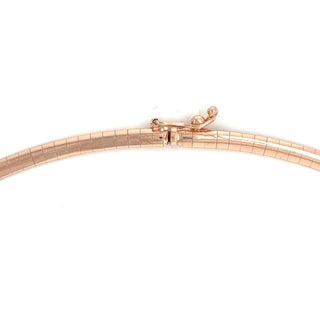 Solid 14K Rose Gold 3mm Classic Omega Necklace, 16" 18" 20", Real Gold Chain, Real Gold Omega Necklace, Women