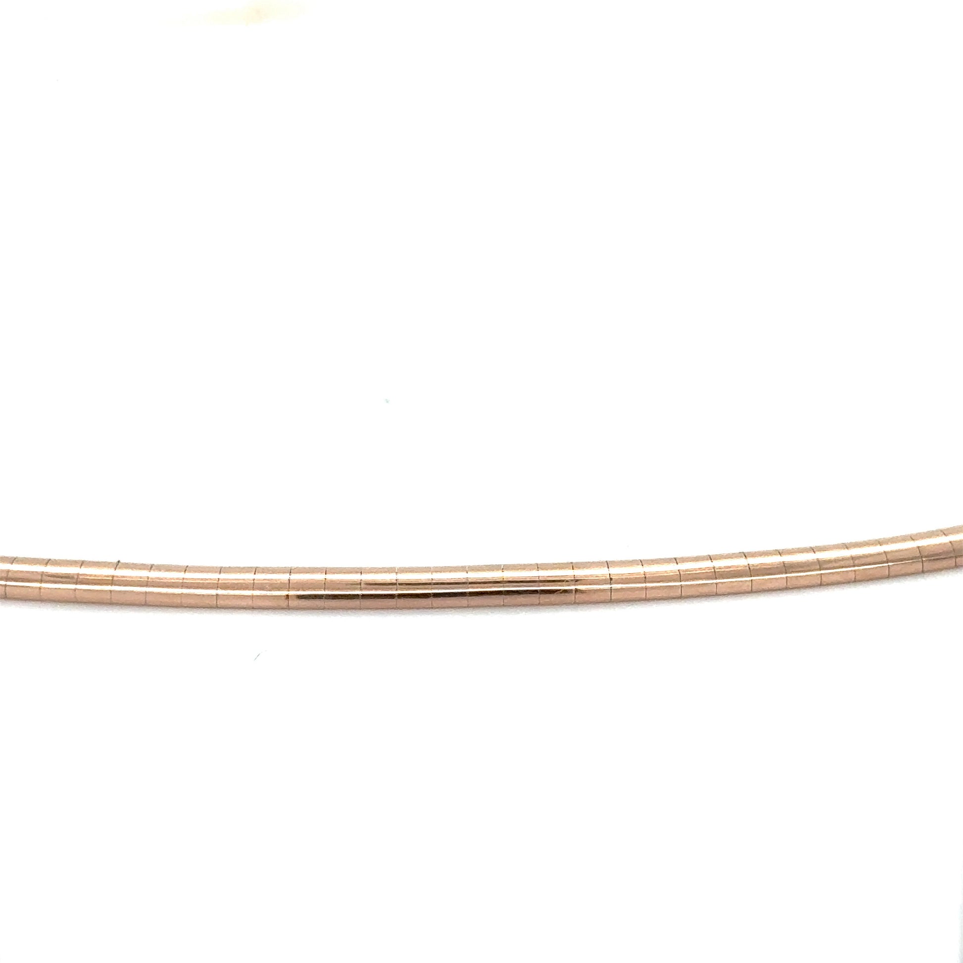 Solid 14K Rose Gold 3mm Classic Omega Necklace, 16" 18" 20", Real Gold Chain, Real Gold Omega Necklace, Women