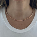 Solid 14K Rose Gold 3mm Classic Omega Necklace, 16