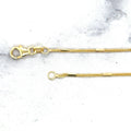 Solid 14K Yellow Gold 1.3mm Yellow Gold Bar Station On Yellow Gold Saturn Chain, 16