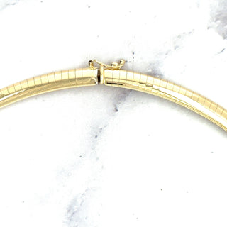 Solid 14K Yellow Gold 6mm Classic Omega Bracelet, 7", Real Gold Bracelet, Women