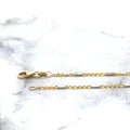 Solid 14K Yellow Gold 1.3mm Yellow Gold Bar Station On Yellow Gold Saturn Chain, 16