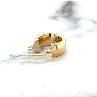 14K Yellow Gold 10mm 15mm Chunky Hoop Earrings, 7mm Thick, Small Hoop Earrings, Real Gold Hoops, Thick Earrings