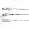 Solid 14K White Gold 0.9mm 1.1mm 1.3mm Diamond Cut Bar and Bead Chain, 16