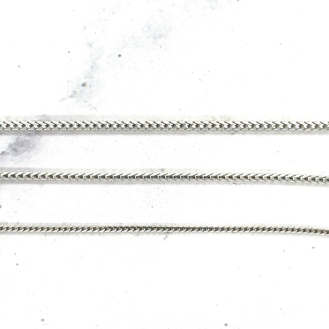 Solid 14K White Gold 0.9mm 1.2mm 1.6mm Franco Necklace, 16" 18" 20" 24" Real Gold Chain, Solid Franco Chain, Women