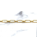 14K Yellow Gold 5.6mm Paperclip Ring Connecting Links Bracelet, 7.5