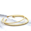 14K Yellow Gold 2mm 3mm Bead Cuff Bangle, 6.5