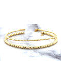 14K Yellow Gold 2mm 3mm Bead Cuff Bangle, 6.5