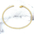 14K Yellow Gold 2mm 3mm Bead Cuff Bangle, 6.5