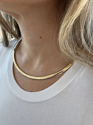 14K Solid 6mm Yellow Gold Classic Omega Necklace, 16"18" 20", Real Gold Chain, Real Gold Omega Necklace, Women