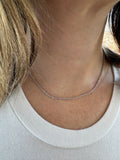 14K White Gold 1.5mm 2mm Lite Rope Chain, 16