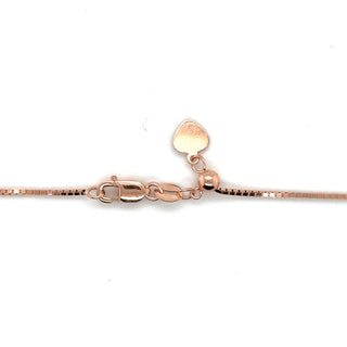 Solid 14K Rose Gold 22" Adjustable Box Chain with Lobster Lock, 0.70mm 0.85mm 1.1mm Wide, Set Your Own Length, Real Gold Box