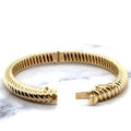 14K Yellow Gold Twisted Oval Bangle with Box Clasp, 7