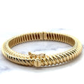 14K Yellow Gold Twisted Oval Bangle with Box Clasp, 7