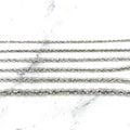 Solid 14K White Gold 1.4mm 1.6mm 1.8mm 2mm 2.5mm 3.0mm Diamond Cut Rope Chain, 16